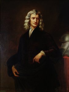 Porträtt av Sir Isaac Newton (1642-1727) efter en originalmålning av Sir Godfrey Kneller (1646-1723) 1847